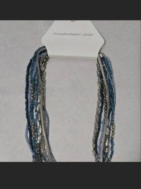 Christopher & Banks Blue Multi-Strand Beaded Necklace